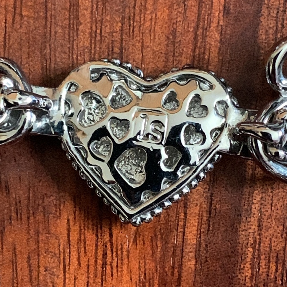 Lia Sophia silver tone rhinestone heart bracelet - Picture 8 of 8